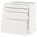 IKEA METOD МЕТОД / MAXIMERA МАКСИМЕРА, напольн шкаф 4 фронт панели / 4 ящика, белый / белый, 80x60 см 390.499.77 фото thumb №1