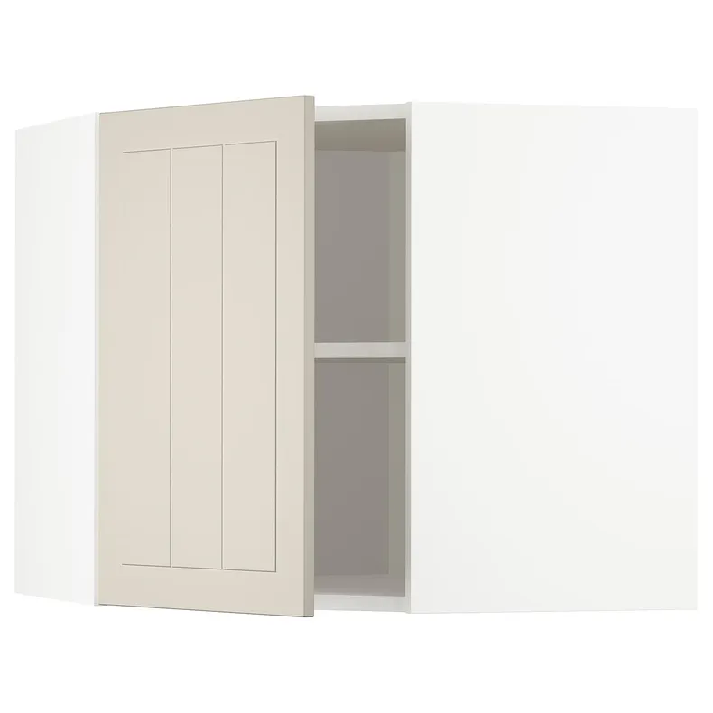 IKEA METOD МЕТОД, угловой навесной шкаф с полками, белый / Стенсунд бежевый, 68x60 см 494.079.70 фото №1