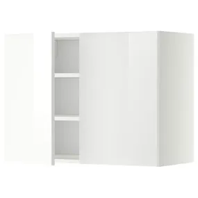 IKEA METOD МЕТОД, навесной шкаф с полками / 2дверцы, белый / Рингхульт белый, 80x60 см 394.670.35 фото