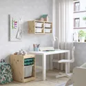 IKEA TROFAST ТРУФАСТ, комбинация для зберігання з коробкою, Лотками, світла білена сосна бірюзовий, білий, 32x44x52 см фото thumb №2