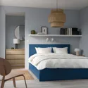 IKEA MALM МАЛЬМ, каркас кровати с 4 ящиками, синий/Лейрсунд, 140x200 см 895.599.85 фото thumb №3