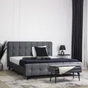 Кровать двуспальная бархатная MEBEL ELITE LINO Velvet, 160x200 см, Серый фото thumb №2