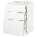 IKEA METOD МЕТОД / MAXIMERA МАКСИМЕРА, напольн шкаф / 3фронт пнл / 3ящика, белый / Воксторп матовый белый, 60x60 см 491.127.89 фото thumb №1