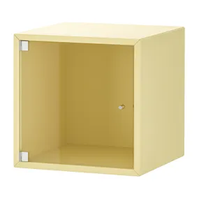 IKEA EKET ЕКЕТ, шафа навісна зі скляними дверцятами, блідо-жовтий, 35x35x35 см 195.330.22 фото