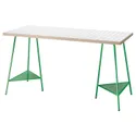 IKEA LAGKAPTEN ЛАГКАПТЕН / TILLSLAG ТИЛЛЬСЛАГ, письменный стол, белый антрацит / зеленый, 140x60 см 895.084.44 фото thumb №1