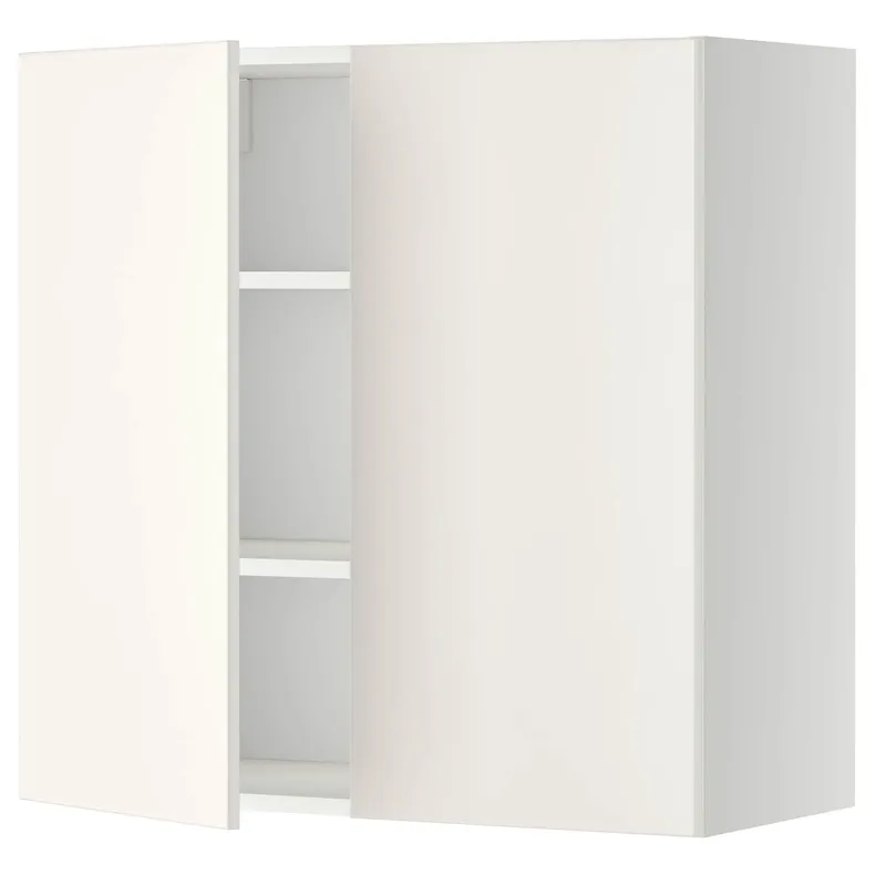 IKEA METOD МЕТОД, навесной шкаф с полками / 2дверцы, белый / белый, 80x80 см 394.576.06 фото №1