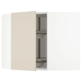 IKEA METOD МЕТОД, углов навесн шкаф с вращающ секцией, белый / гавсторпский бежевый, 68x60 см 094.265.36 фото