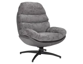 Крісло м'яке поворотне SIGNAL GISELLE, тканина + екошкіра: сірий фото