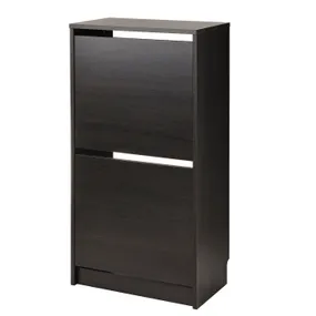 IKEA BISSA БІССА, шафа для взуття з 2 відділеннями, чорно-коричневий, 49x28x93 см 205.302.06 фото