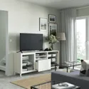 IKEA BESTÅ БЕСТО, тумба для телевізора з шухлядами, біле/Суттервікен/Каббарп біле прозоре скло, 180x42x74 см 094.005.22 фото thumb №2