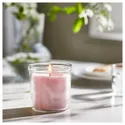 IKEA LUGNARE ЛУГНАРЕ, ароматизована свічка у склянці, жасмин / рожевий, 40 Години 305.023.83 фото thumb №3