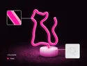 BRW Світлодіодна неонова настільна лампа для котів рожева 093826 фото thumb №4