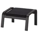 IKEA POÄNG ПОЭНГ, кресло с табуретом для ног, черный / коричневый / черный 094.842.01 фото thumb №5