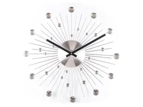 BRW Срібний настінний годинник з кристалами 080711 фото