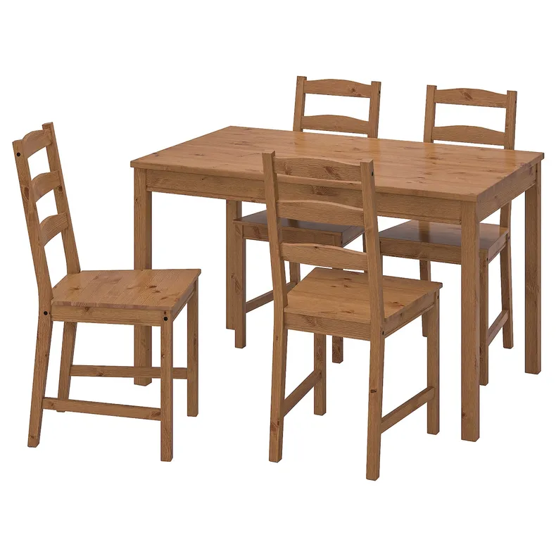 IKEA JOKKMOKK ЙОКМОКК, стіл+4 стільці, морилка антик 502.111.04 фото №1