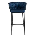 Барний стілець оксамитовий MEBEL ELITE FLORES Velvet, темно-синій / чорний фото thumb №10