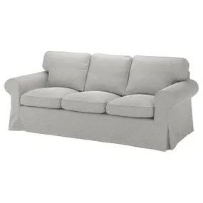 IKEA EKTORP ЭКТОРП, чехол на 3-местный диван, Талмира белая/черная 705.170.66 фото