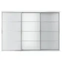 IKEA SKYTTA СКЮТТА / SVARTISDAL СВАРТІСДАЛЬ, комбінація розсувних дверцят, алюміній / білий папір, 301x205 см 594.227.34 фото thumb №1