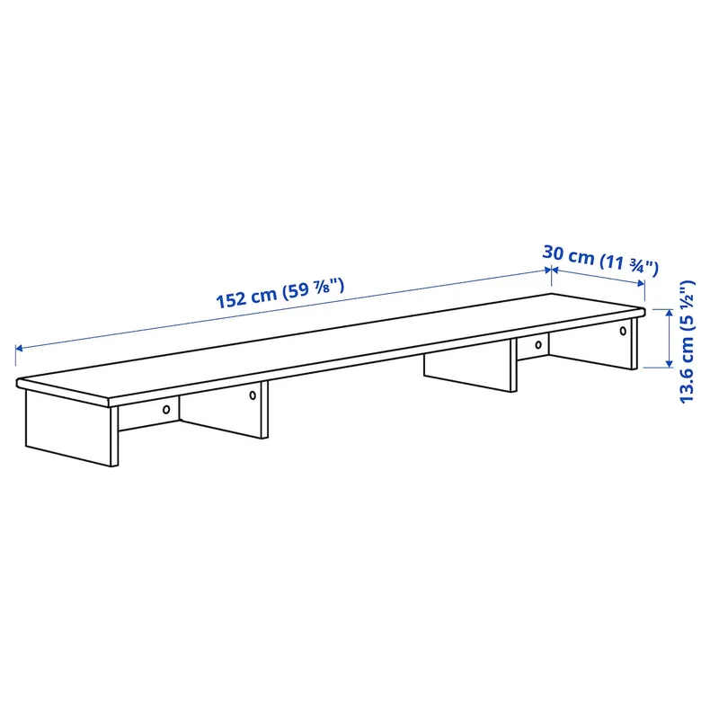IKEA IDANÄS ІДАНЕС, додаткове відділ для письмов столу, білий, 152x30 см 505.141.63 фото №4