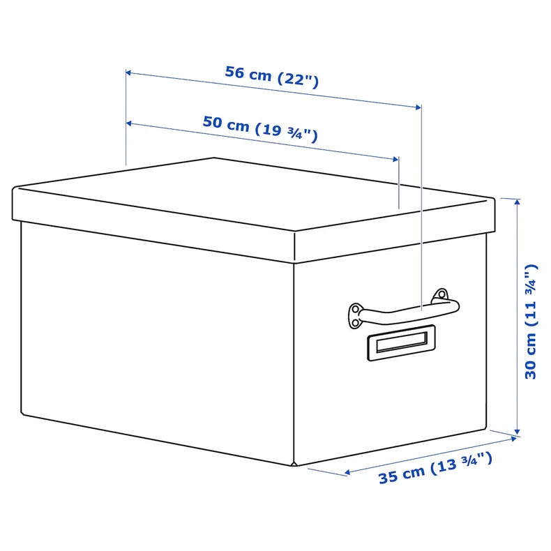 IKEA TJOG ТЙОГ, коробка для зберігання з кришкою, темно-сірий, 35x56x30 см 804.776.68 фото №7