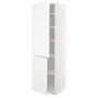 IKEA METOD МЕТОД, висока шафа із полицями / 2 дверцят, білий / Voxtorp матовий білий, 60x60x200 см 994.564.11 фото