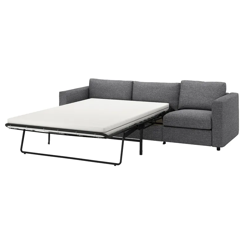 IKEA VIMLE ВІМЛЕ, чохол для 3-місного дивана-ліжка, Лейде сіро-чорний 694.344.25 фото №2