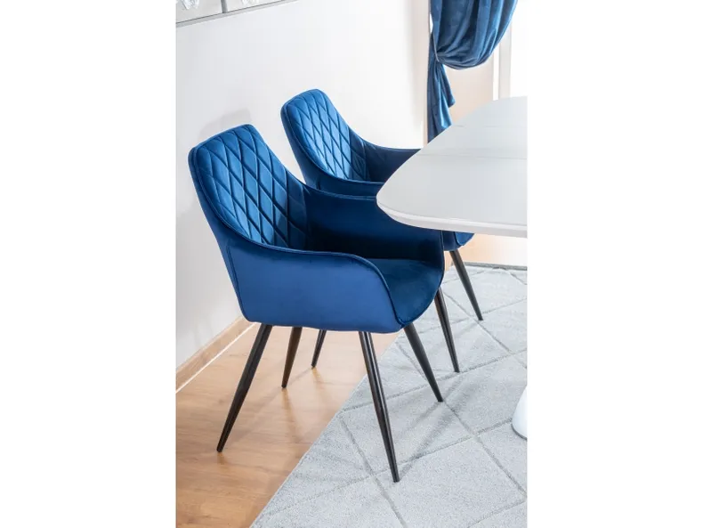 Кухонный стул SIGNAL LINEA Velvet, Bluvel 86 - темно-синий фото №2