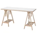 IKEA LAGKAPTEN ЛАГКАПТЕН / MITTBACK МІТТБАКК, письмовий стіл, білий антрацит / береза, 140x60 см 495.084.84 фото thumb №1