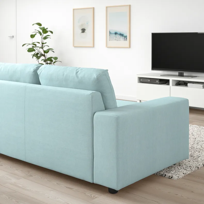 IKEA VIMLE ВИМЛЕ, 5-местный угловой диван, с широкими подлокотниками / Саксемара светло-голубой 794.018.15 фото №3