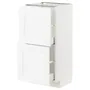 IKEA METOD МЕТОД / MAXIMERA МАКСИМЕРА, напольный шкаф с 2 ящиками, белый Энкёпинг / белая имитация дерева, 40x37 см 394.734.37 фото