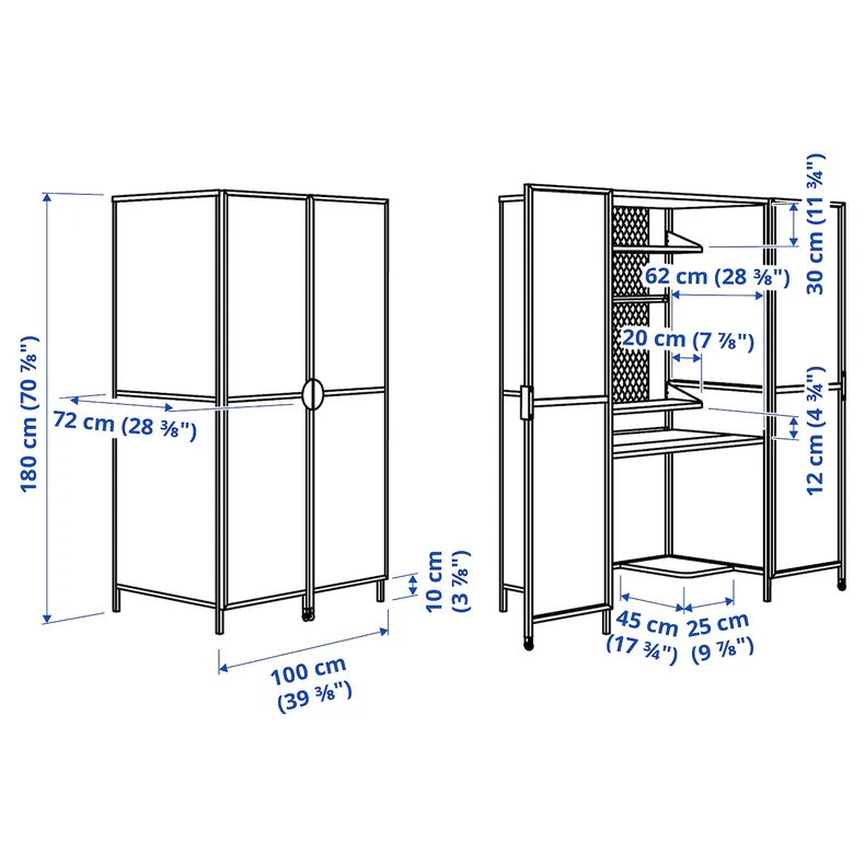 IKEA BRÄNNBOLL БРЕННБОЛЛ, ігрова станція, світло-сірий/білий, 100x72x180 см 405.864.62 фото №9