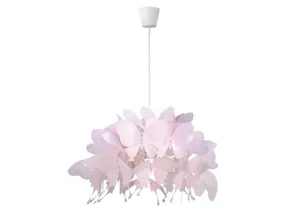 BRW Подвесной светильник Farfalla из металла и акрила белого и розового цвета 076587 фото