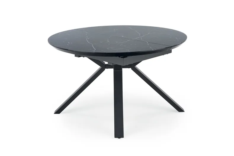 Стол складной HALMAR VERTIGO 130-180x130 см, столешница - черный мрамор, ножки - черные фото №8