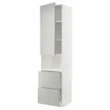 IKEA METOD МЕТОД / MAXIMERA МАКСІМЕРА, висока шафа для мікрох печі, 2 шухл, білий / Хавсторп світло-сірий, 60x60x240 см 895.387.33 фото thumb №1