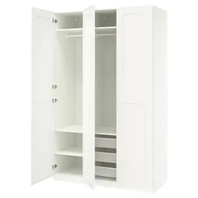 IKEA PAX ПАКС / GRIMO ГРИМО, гардероб, комбинация, белый/белый, 150x60x236 см 495.753.55 фото
