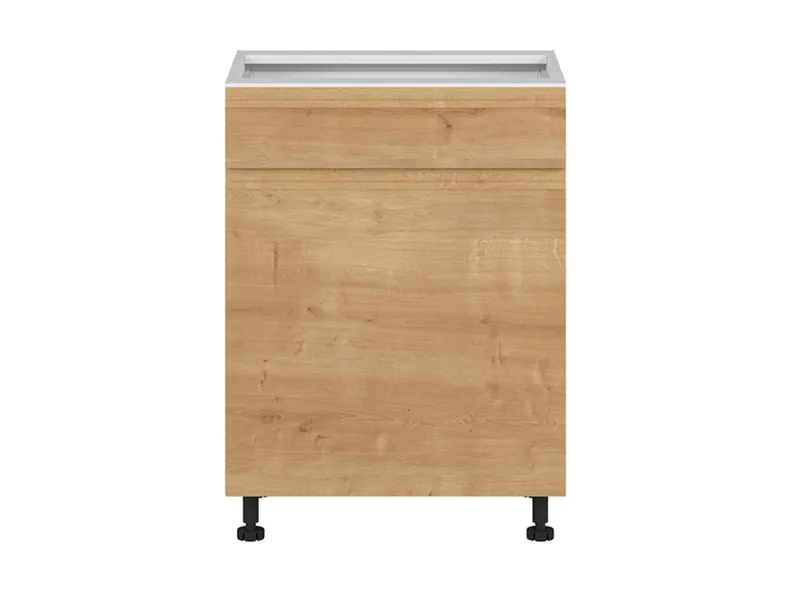 BRW Кухонный базовый шкаф Sole 60 см левый с ящиком soft-close дуб арлингтон, альпийский белый/арлингтонский дуб FH_D1S_60/82_L/STB-BAL/DAANO фото №1