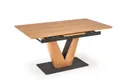 Обідній стіл розкладний HALMAR UMBERTO 160-200x90 см, стільниця - натуральний дуб, ніжка - натуральний дуб/чорний фото thumb №4
