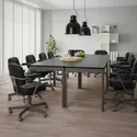 IKEA IDÅSEN ИДОСЕН, стол, черный / темно-серый, 140x70x75 см 693.958.91 фото thumb №5