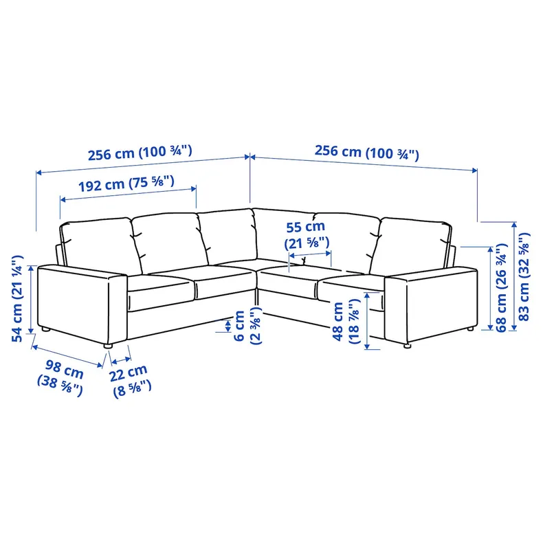 IKEA VIMLE ВІМЛЕ, кутовий диван, 4-місний, з широкими підлокітниками / ГУННАРЕД бежевий 694.017.93 фото №7