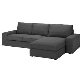 IKEA KIVIK КІВІК, 3-місний диван із кушеткою, Талміра середньо-сіра 594.847.79 фото