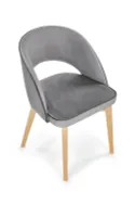 Кухонный стул бархатный HALMAR MARINO Velvet, серый MONOLITH 85 / дуб медовый фото thumb №8