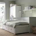 IKEA HEMNES ХЕМНЭС, кушетка с 2 матрасами/3ящиками, белый/Эготнес твердый, 80x200 см 794.281.17 фото thumb №2