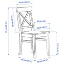 IKEA INGATORP ИНГАТОРП / INGOLF ИНГОЛЬФ, стол и 6 стульев, черный / коричнево-чёрный, 110 / 155 см 494.833.08 фото thumb №8