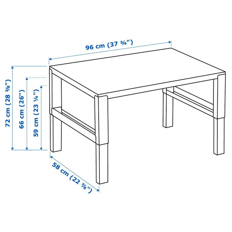 IKEA PÅHL ПОЛЬ, письмовий стіл, білий, 96x58 см 491.289.45 фото №6