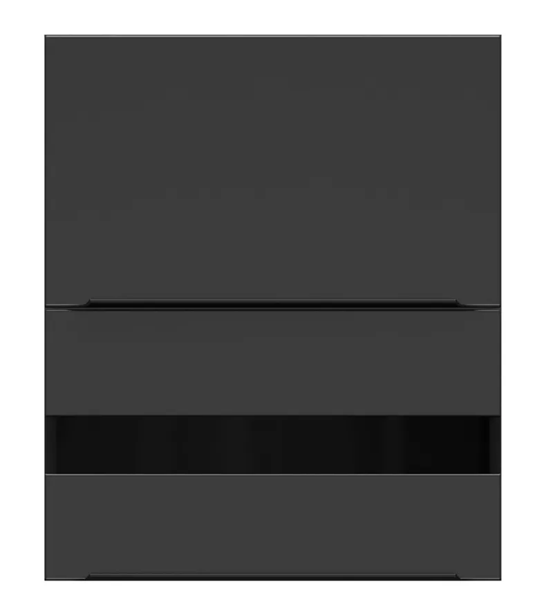 BRW Кухонна шафа Sole L6 60 см з нахиленим дисплеєм чорний матовий, чорний/чорний матовий FM_G2O_60/72_OV/O-CA/CAM фото №1