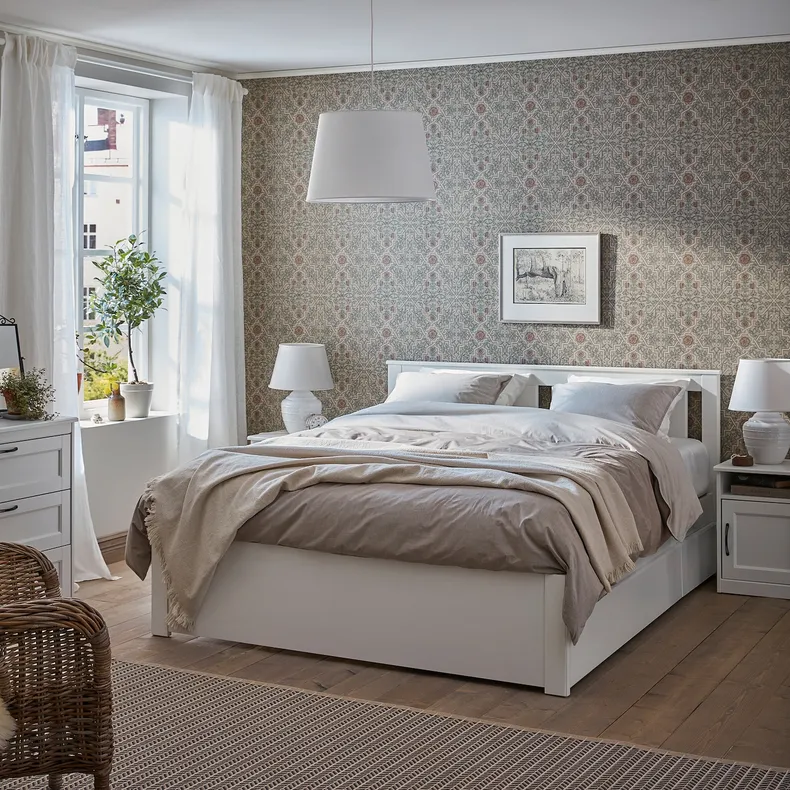 IKEA SONGESAND СОНГЕСАНД, каркас кровати с 2 ящиками, белый / Лурёй, 160x200 см 592.412.53 фото №4