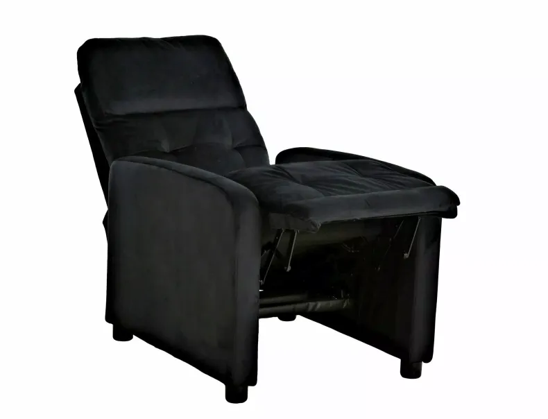 Раскладное кресло бархатное SIGNAL OTUS Velvet, Bluvel 19 - черный фото №4