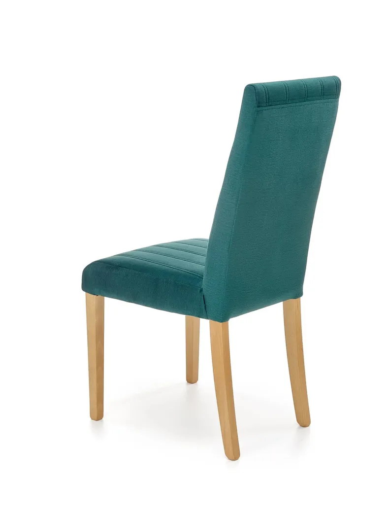 Кухонний стілець HALMAR DIEGO 3 стьобані смужки, дуб медовий/темно-зелений фото №4