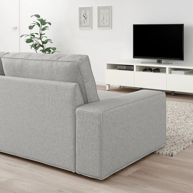 IKEA KIVIK КІВІК, 3-місний диван із кушеткою, Талміра біла/чорна 394.847.80 фото №3
