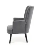 Мягкое кресло бархатное HALMAR DELGADO BLUVEL 14, серый фото thumb №3